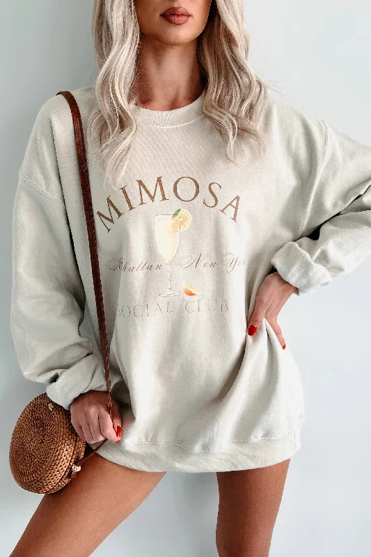 men clothing summer shirt-Mimosa Mood Graphic Sweatshirt (Sand)