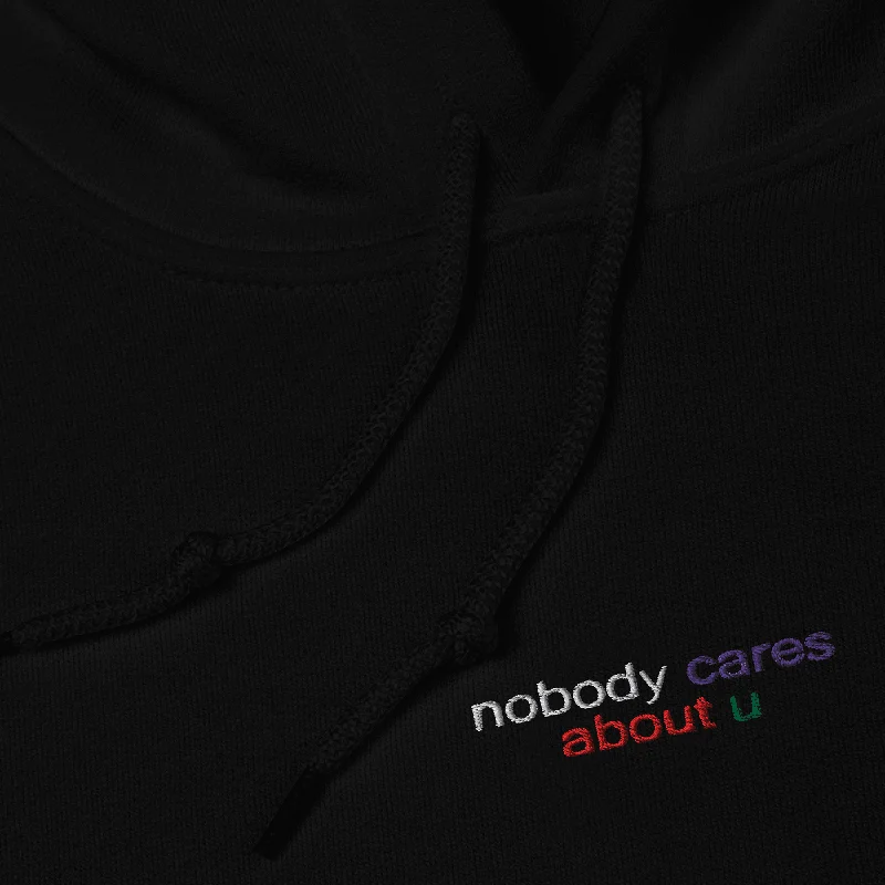 men clothing warm jacket-Nobody Cares About U® Embroidered Hoodie (super limited)