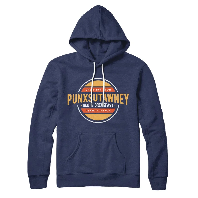 men clothing casual jacket-Punxsutawney Bed and Breakfast Hoodie