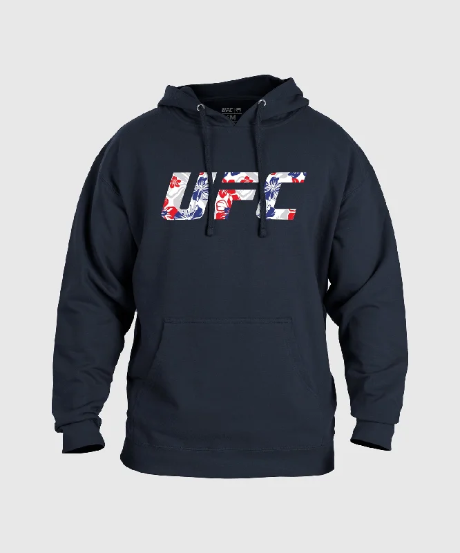 men clothing fleece-lined pants-UFC Unrivaled by VENUM Max Holloway Men’s Hoodie – Navy