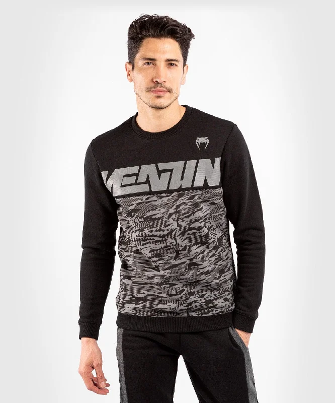 men clothing chino pants-Venum Connect Crewneck Sweatshirt - Black/Dark Camo