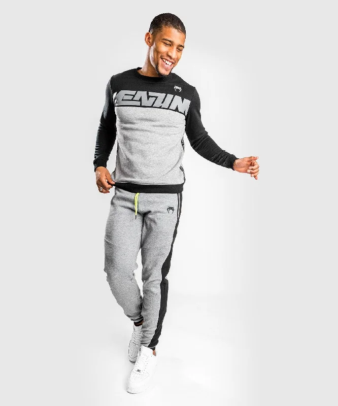 men clothing sports jacket-Venum Connect Crewneck Sweatshirt - Black/Dark heather Grey