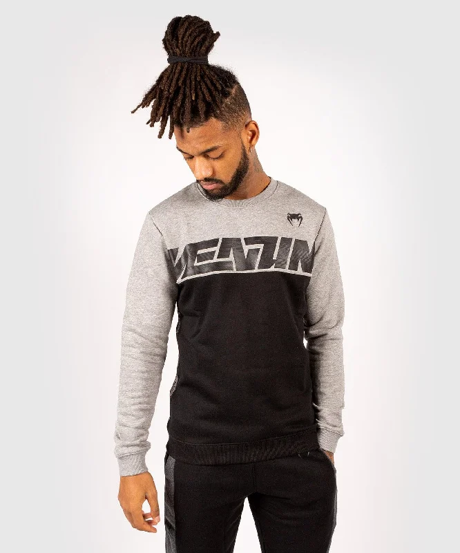 men clothing formal dress shirt-Venum Connect Crewneck Sweatshirt - Black/Heather Grey