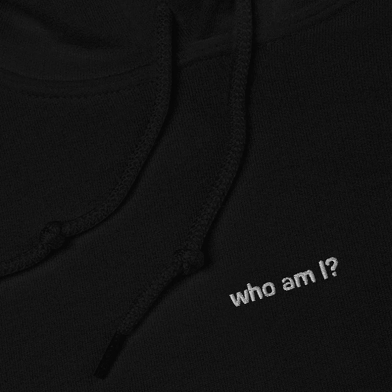 men clothing summer shorts-Who Am I?® Embroidered Hoodie (super limited)