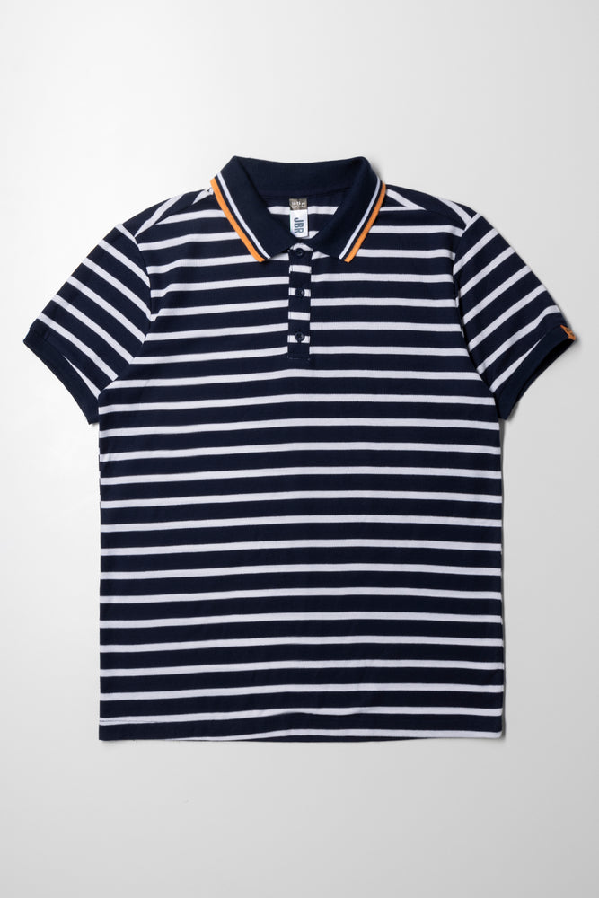 men clothing beach shorts-Golfer Stripe Navy