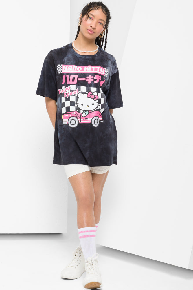 men clothing denim shorts-Hello Kitty Oversized T-Shirt Multi