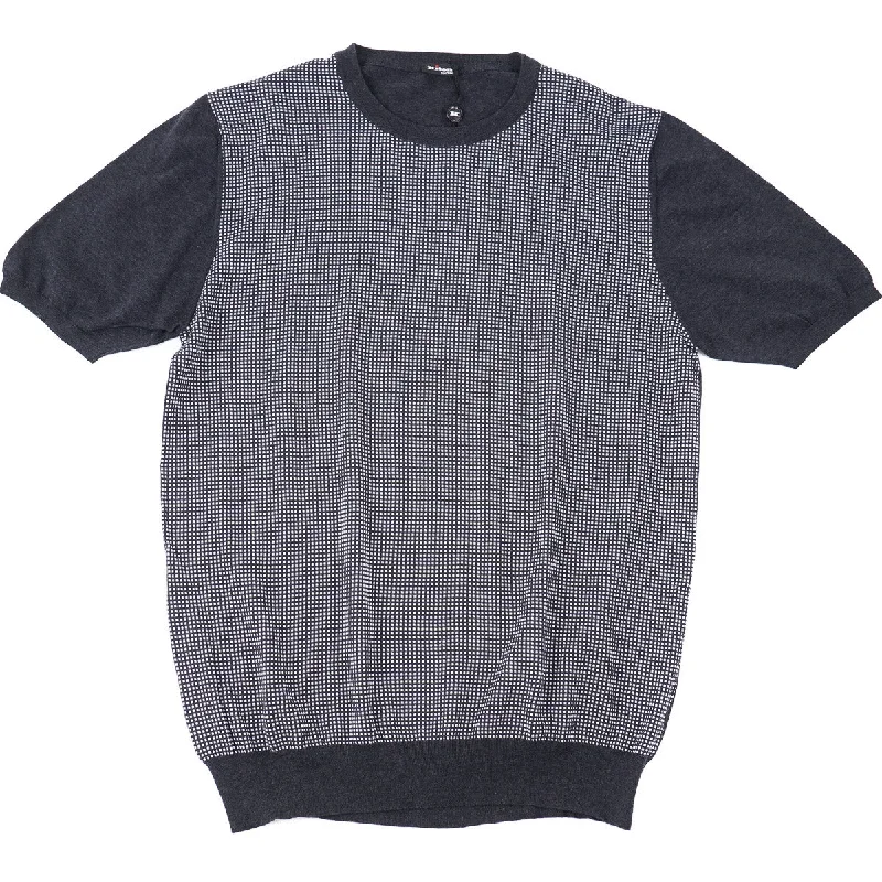 men clothing vintage t-shirt-Kiton Short-Sleeve Knit Cotton Sweater