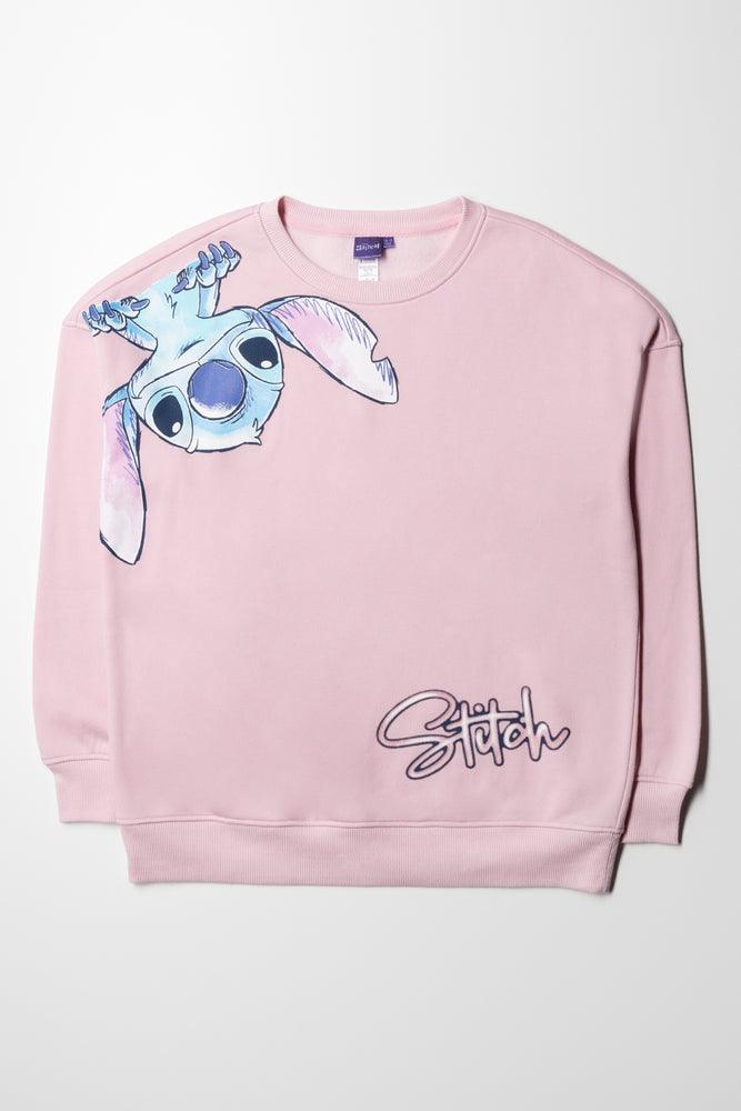 men clothing cotton t-shirt-Lilo & Stitch oversized tracktop pink