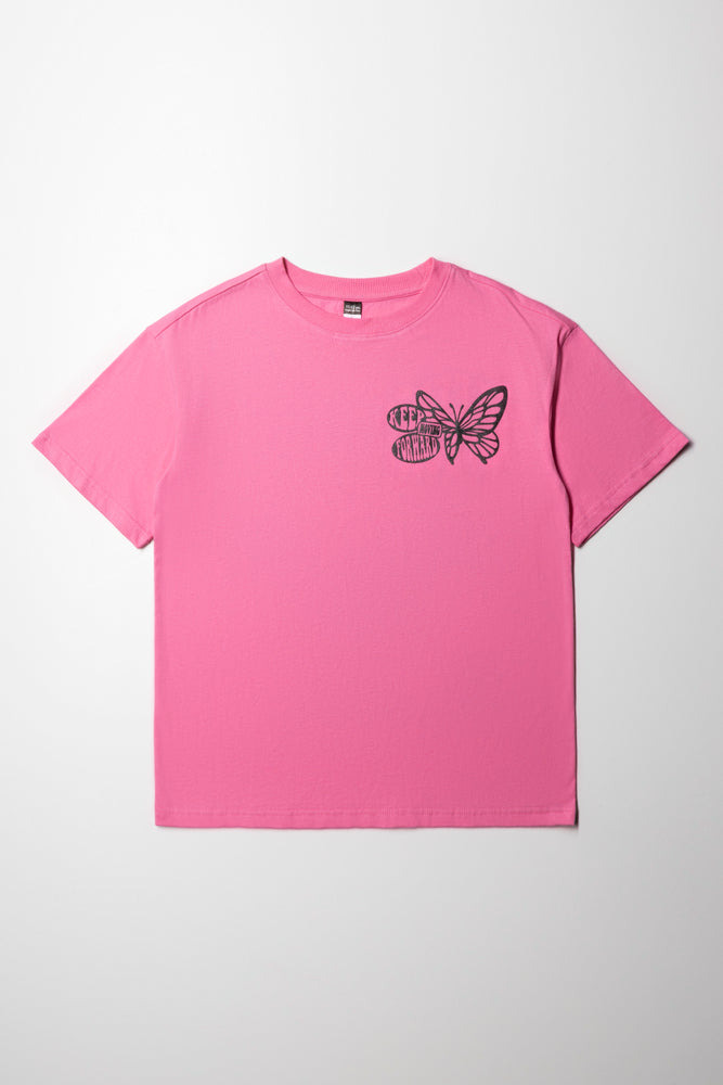 men clothing casual chinos-Oversized Tshirt Butterfly Rosebloom