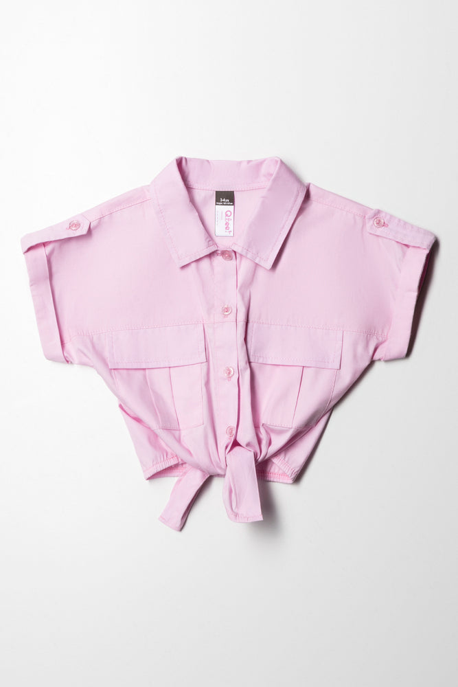 men clothing sweatpants-Resort Shirt Pocket Detail Pink