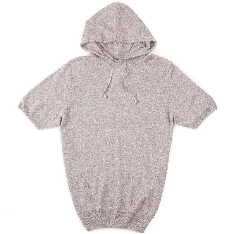 men clothing cotton t-shirt-Sartorio Hooded Linen-Cotton Sweater