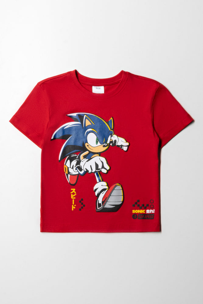 men clothing stylish outerwear-Sonic T-Shirt Red