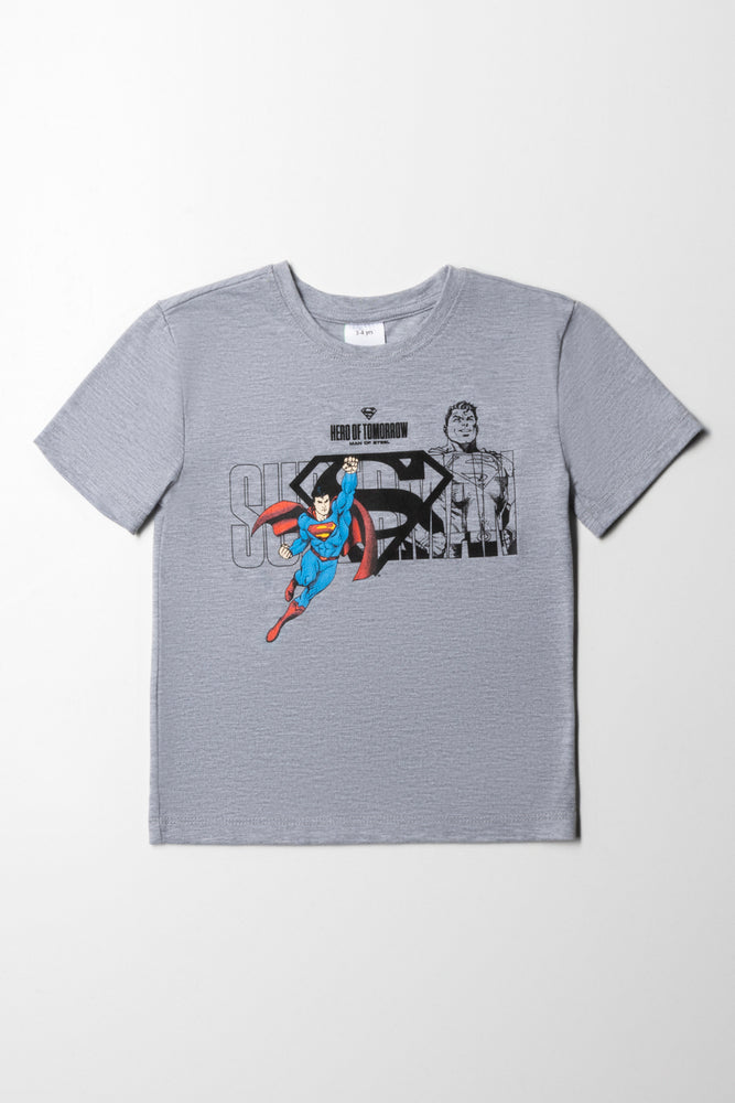 men clothing stylish sneakers-Superman T-Shirt Grey