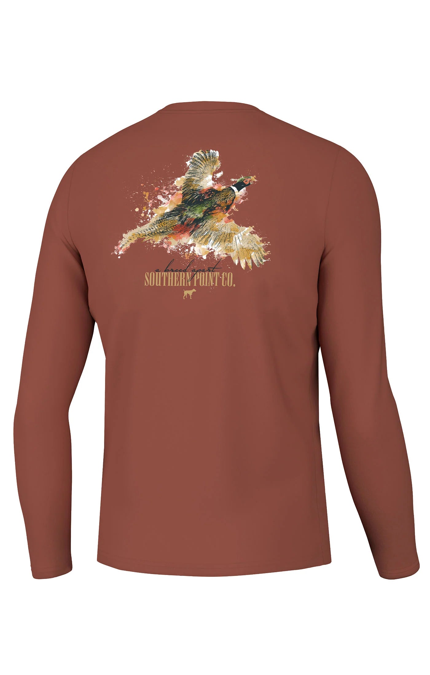 men clothing pullover hoodie-Southern Point Youth Splatter Series Pheasant Long Sleeve Tee