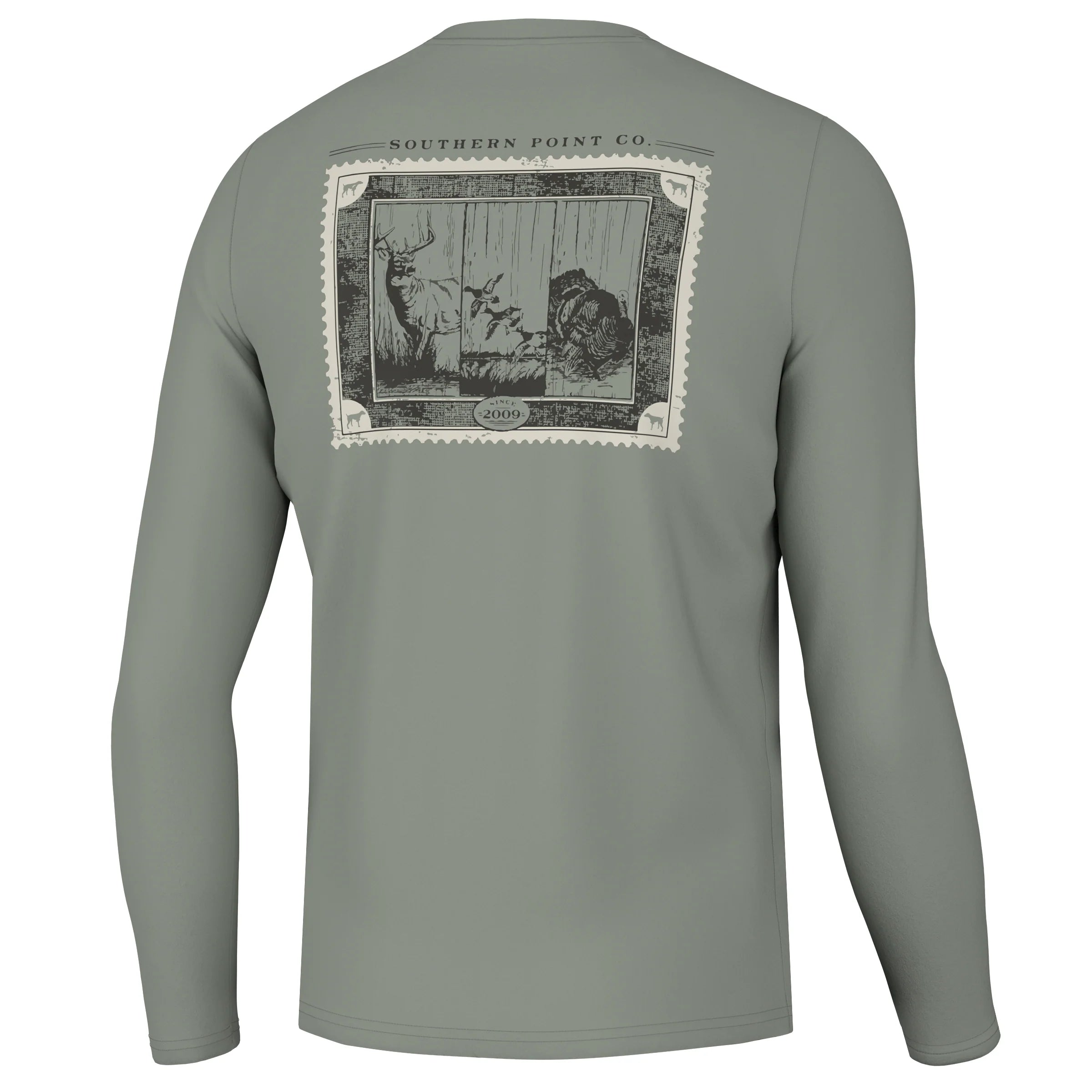 men clothing sports jacket-Southern Point Wild Life Stamp Long Sleeve Tee