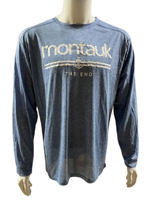 men clothing patterned sweater-Adult Montauk The End Anchor DriFit UBF 50 UV Plus Protection Long Sleeve Tee