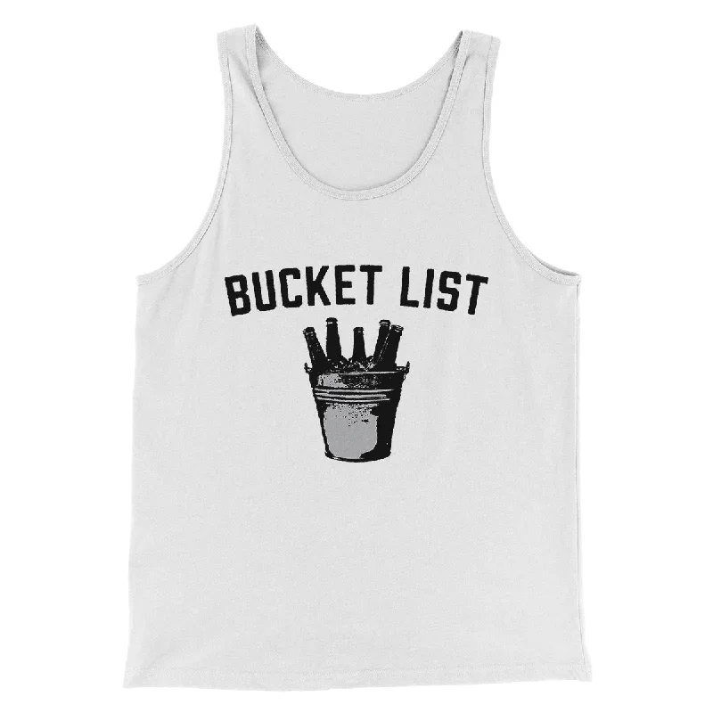 men clothing graphic t-shirt-Bucket List Men/Unisex Tank Top