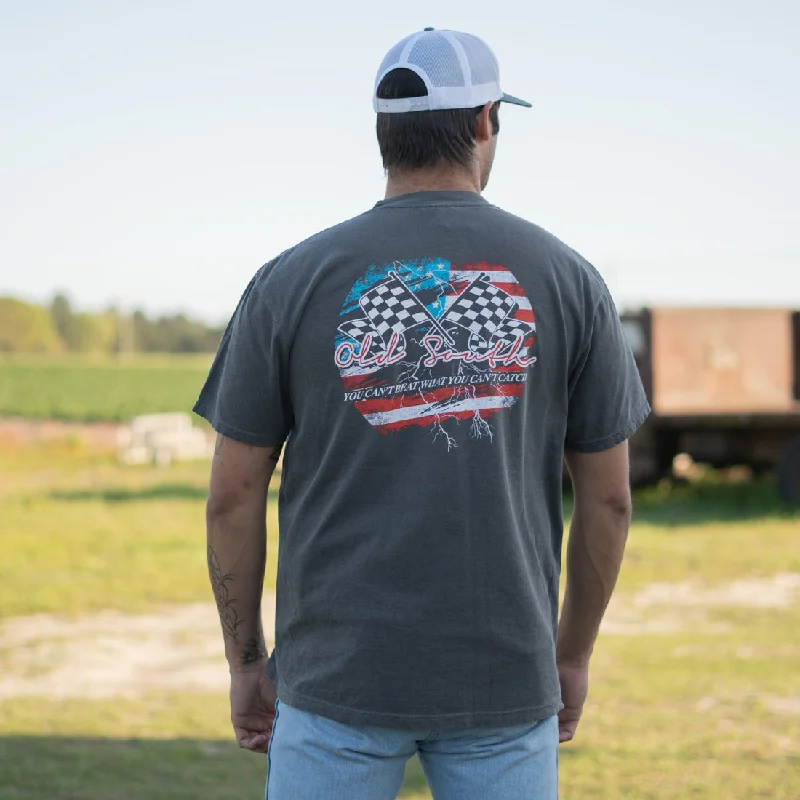 men clothing khaki pants-Checkered Flag Short Sleeve Tee by Old South