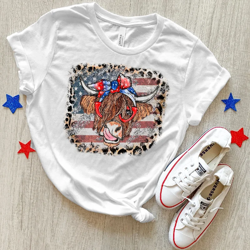 men clothing zip-up cardigan-Patriotic Cow T Shirt for 4th Of July *UNISEX FIT*