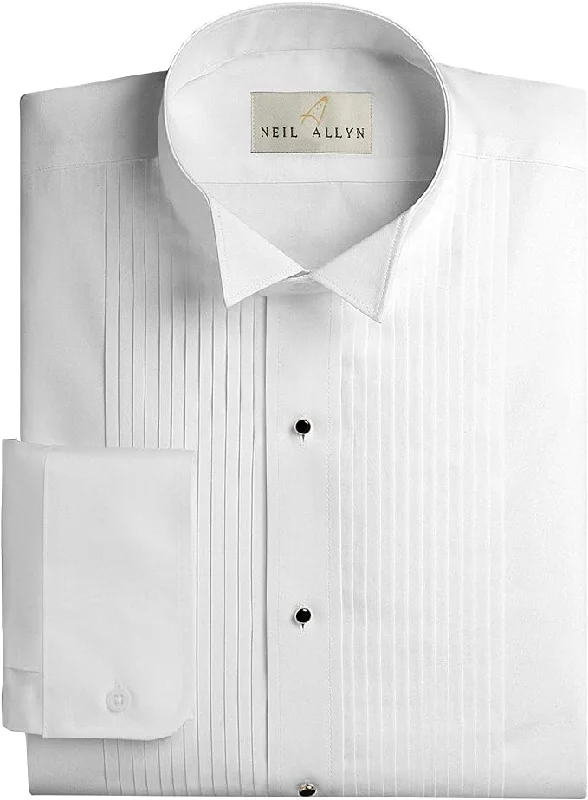 men clothing beach shorts-Neil Allyn 100% Cotton | Modern Fit Tuxedo Shirt - White