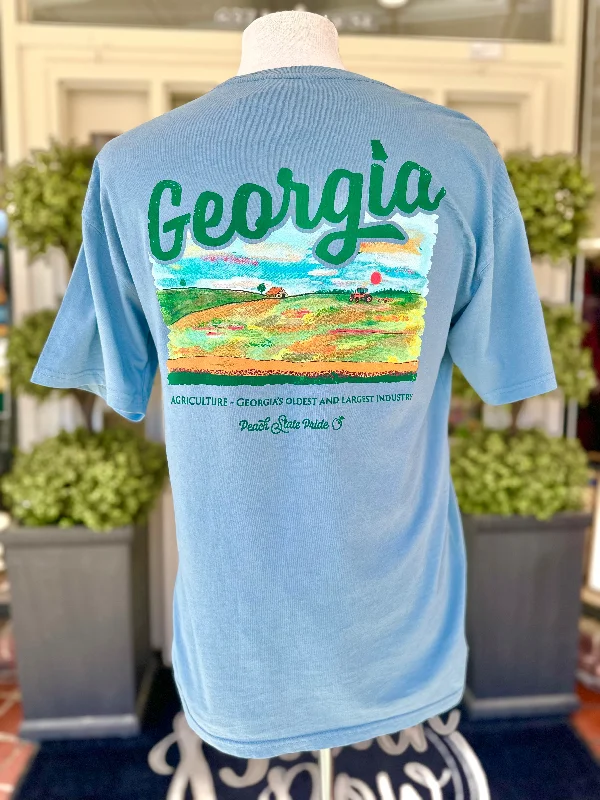 men clothing tailored pants-Georgia Agriculture Short Sleeve Tee