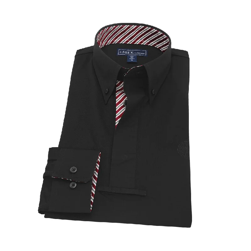 men clothing dress pants-Essex Classics Men’s “Dusk” Black Show Shirt - Halo Stripe