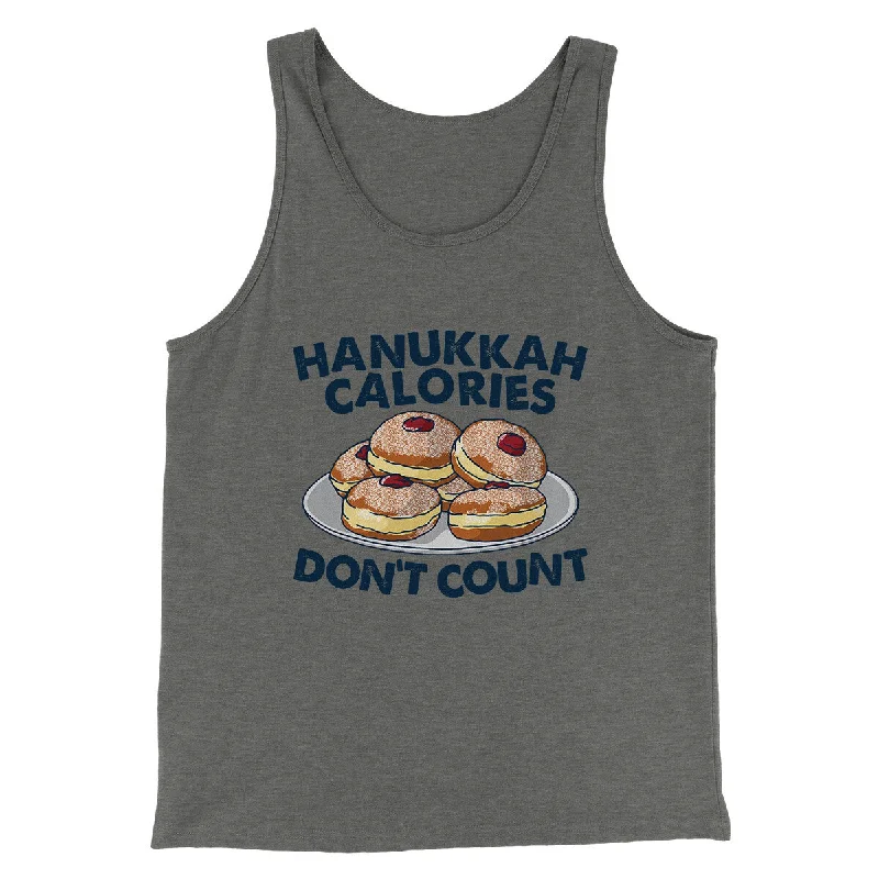 men clothing jogger pants-Hanukkah Calories Don't Count Funny Hanukkah Men/Unisex Tank Top