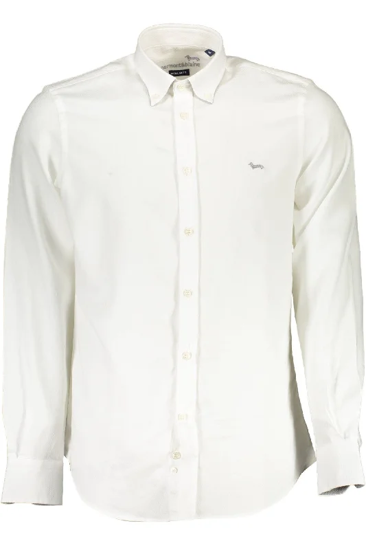 men clothing crew neck t-shirt-Harmont & Blaine Elegant  Cotton Shirt with Contrasting Men's Cuffs