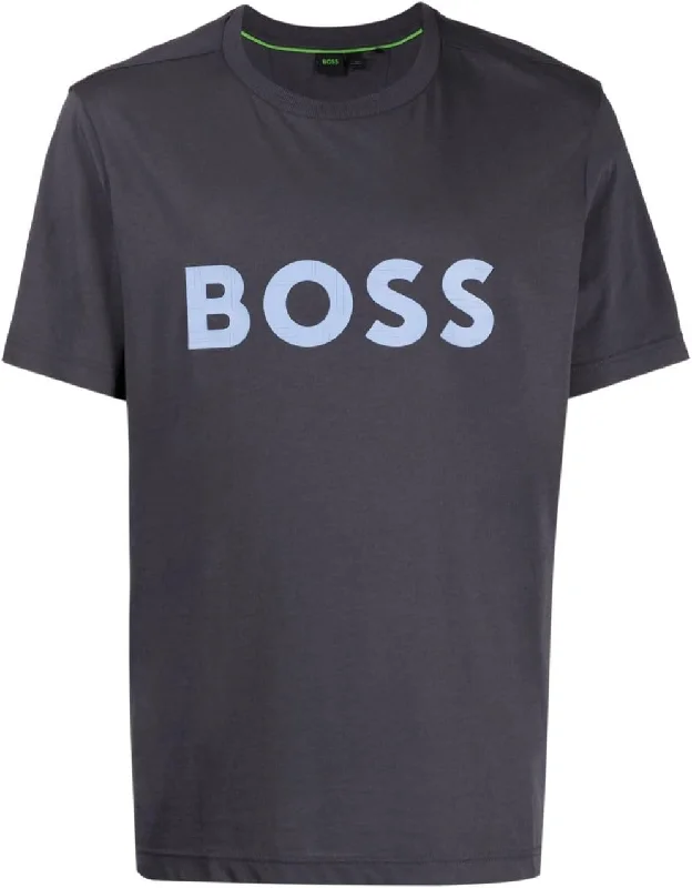 men clothing casual vest-Hugo Boss Men Tee 1 Regular Fit Short Sleeve Cotton T-Shirt 027-Dark Grey