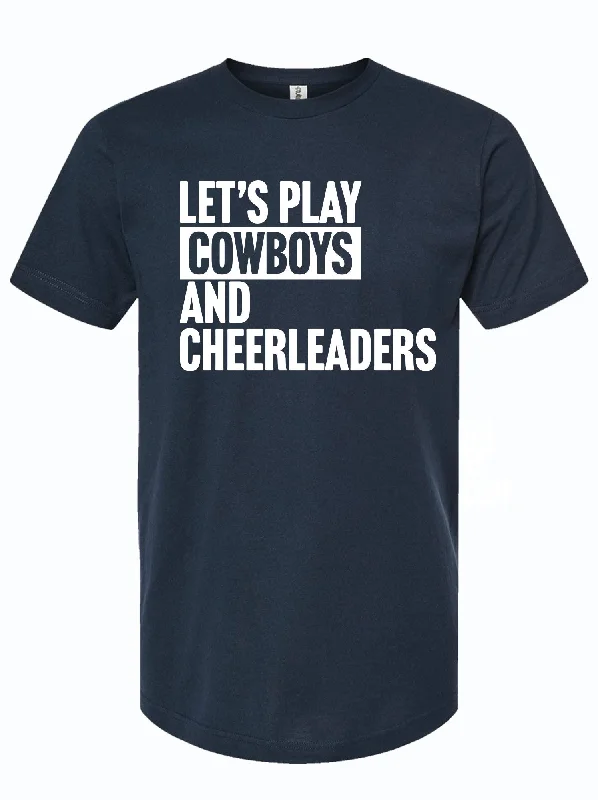 men clothing linen shirt-Let's Play Cowboys and Cheerleaders