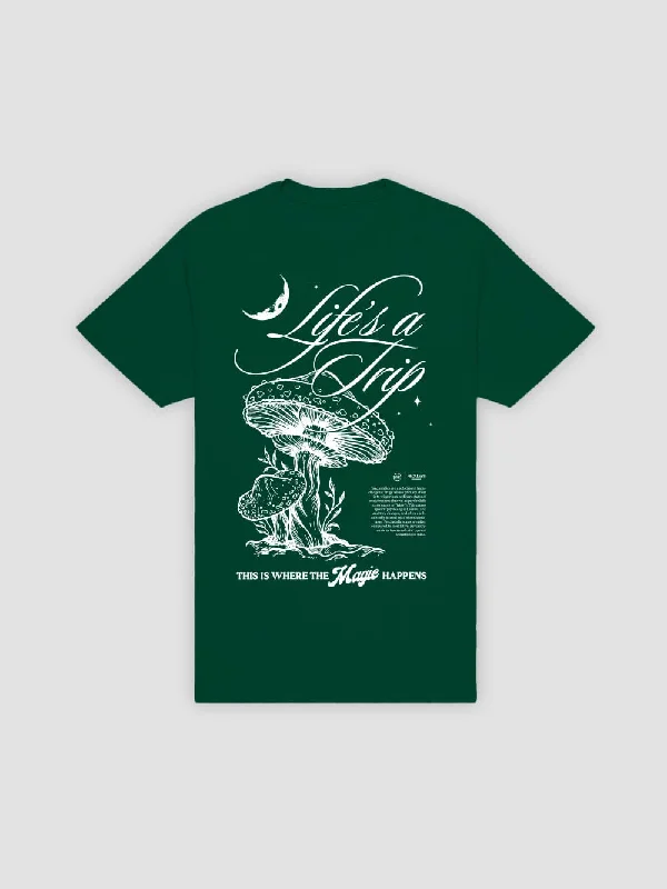 men clothing formal wear-Life's A Trip Tee - Forest Green