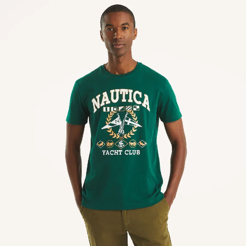 men clothing athletic shorts-Nautica Mens Yacht Club Graphic T-Shirt