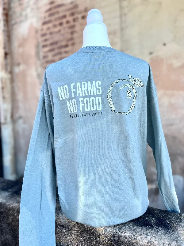 men clothing athletic wear-No Farms No Food Long Sleeve Tee by Peach State Pride