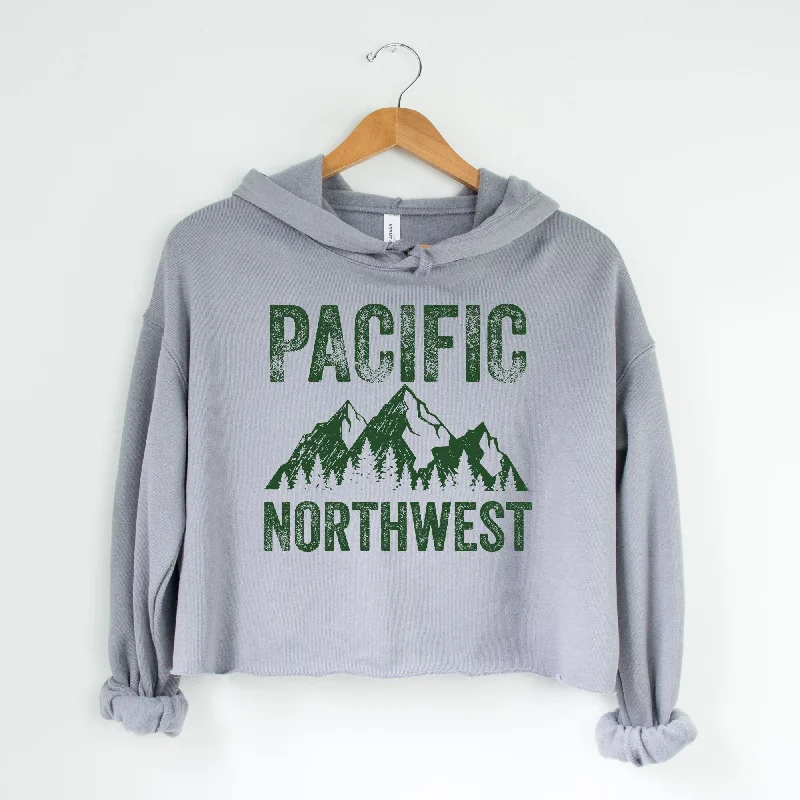 men clothing formal dress shirt-Pacific Northwest Bella Canvas Cropped Sweatshirt or Crop Hoodie *Women's Crop Fit*