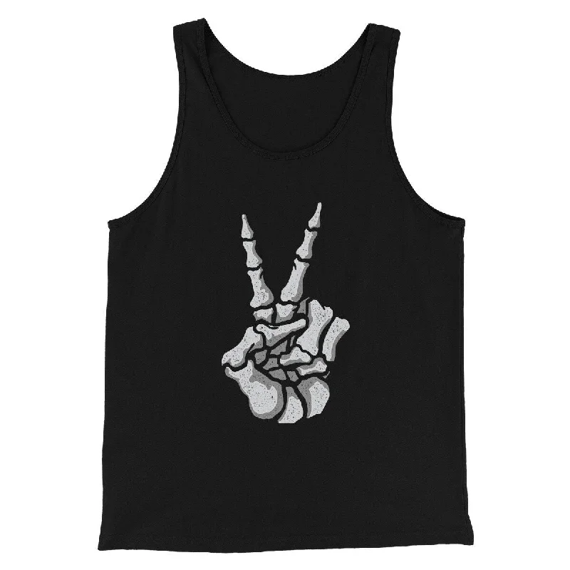 men clothing long sleeve shirt-Peace Skeleton Hand Men/Unisex Tank Top