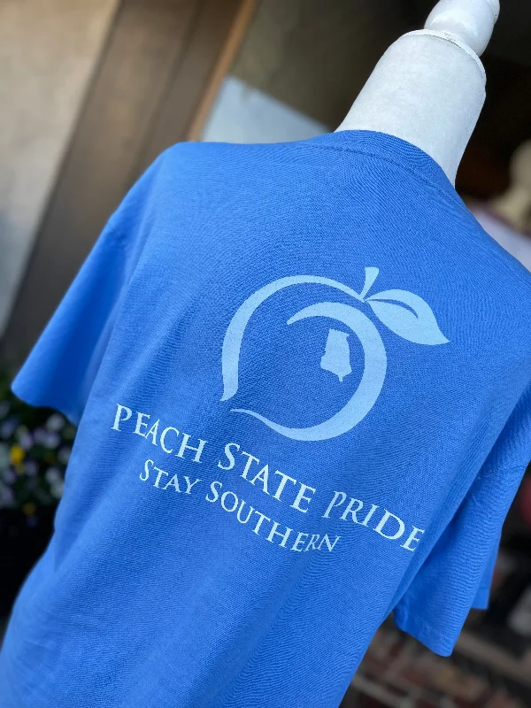 men clothing summer pants-Peach State Pride Short Sleeve Tee- Blue