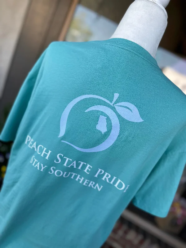 men clothing pullover sweater-Peach State Pride Short Sleeve Tee- Seafoam