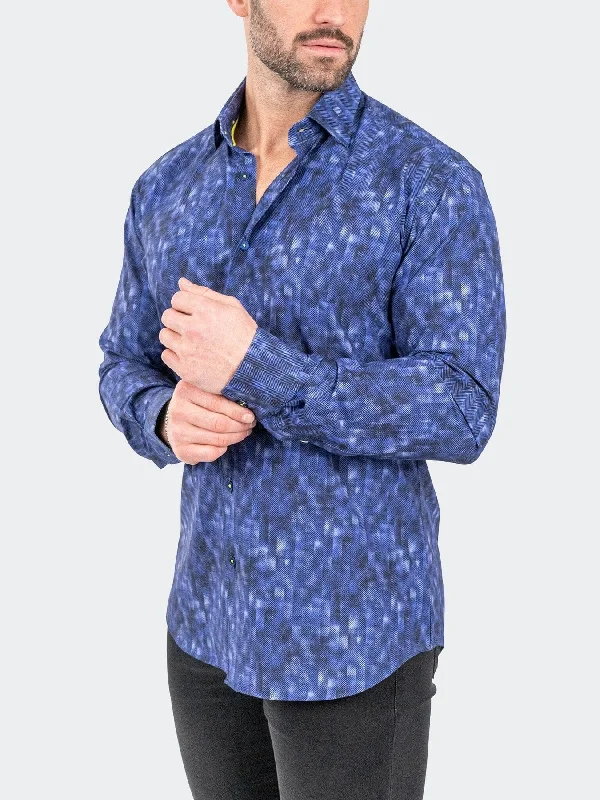 men clothing athletic wear-Pixel Stretch Long Sleeve Shirt - Purple