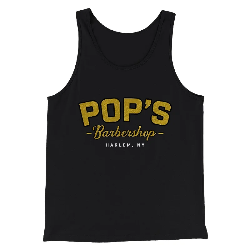 men clothing stylish sneakers-Pop's Barbershop Men/Unisex Tank Top