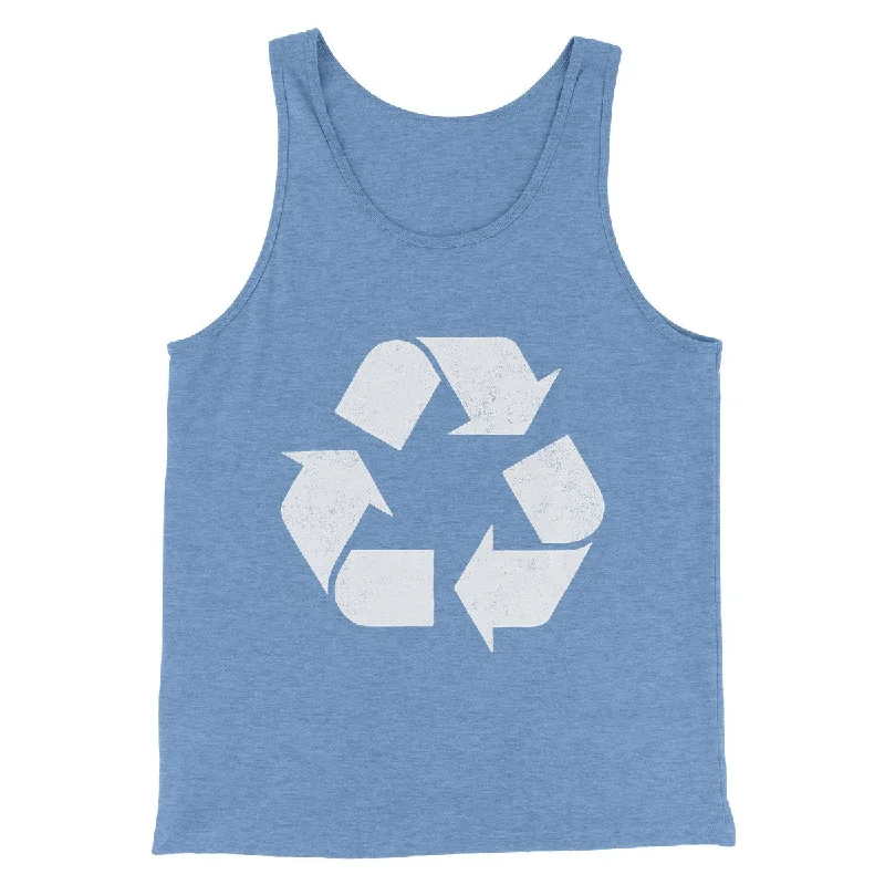 men clothing basic white shirt-Recycle Symbol Men/Unisex Tank Top