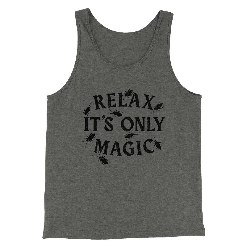 men clothing summer shirt-Relax Its Only Magic Funny Movie Men/Unisex Tank Top