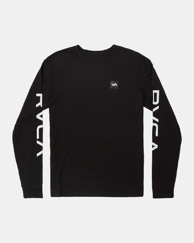 men clothing track pants-RVCA 2X Long Sleeve Tee - Black