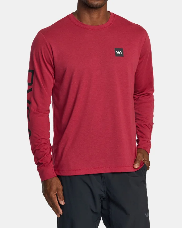 men clothing high-quality t-shirt-RVCA 2X Long Sleeve Tee - Deep Magenta