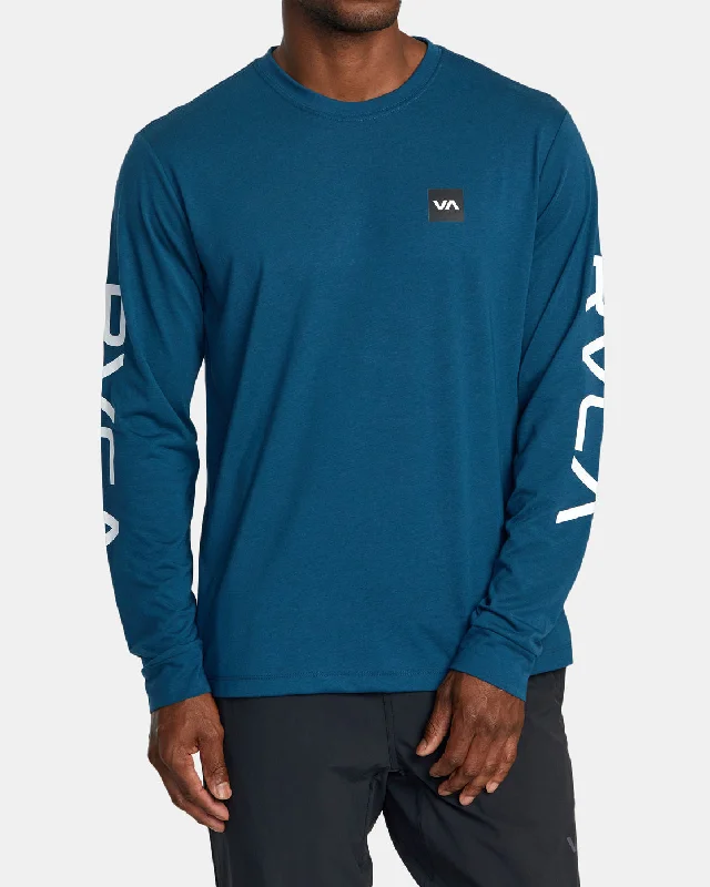 men clothing slim fit pants-RVCA 2X Long Sleeve Tee - Marine