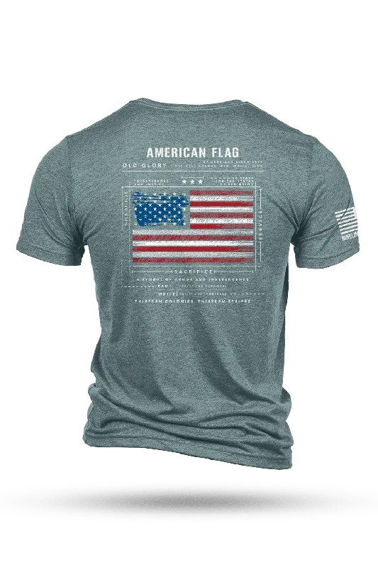 men clothing athletic joggers-American Flag Schematic - T-Shirt