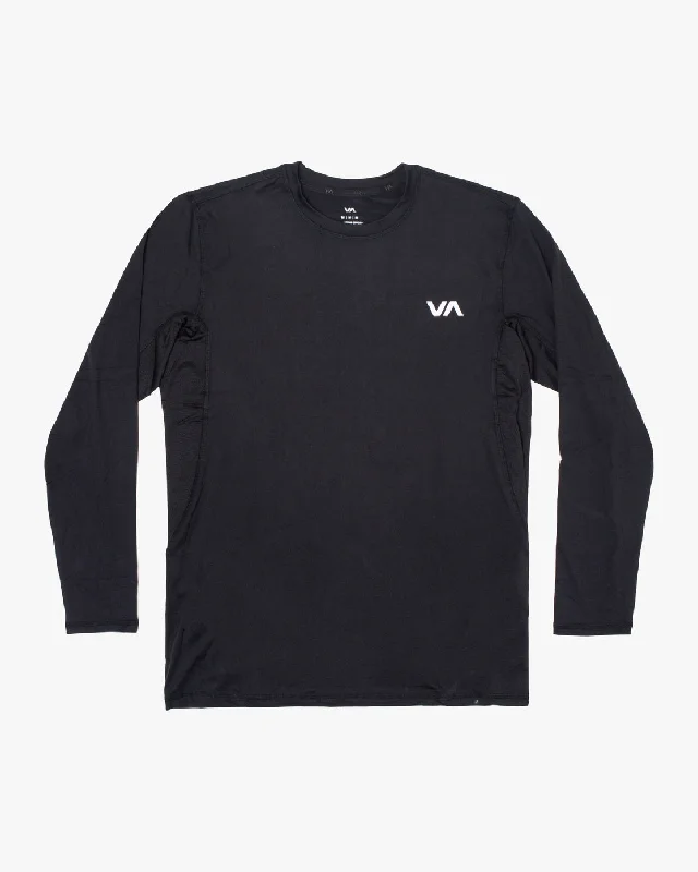 men clothing long sleeve shirt-Sport Vent Long Sleeve Tee - Black