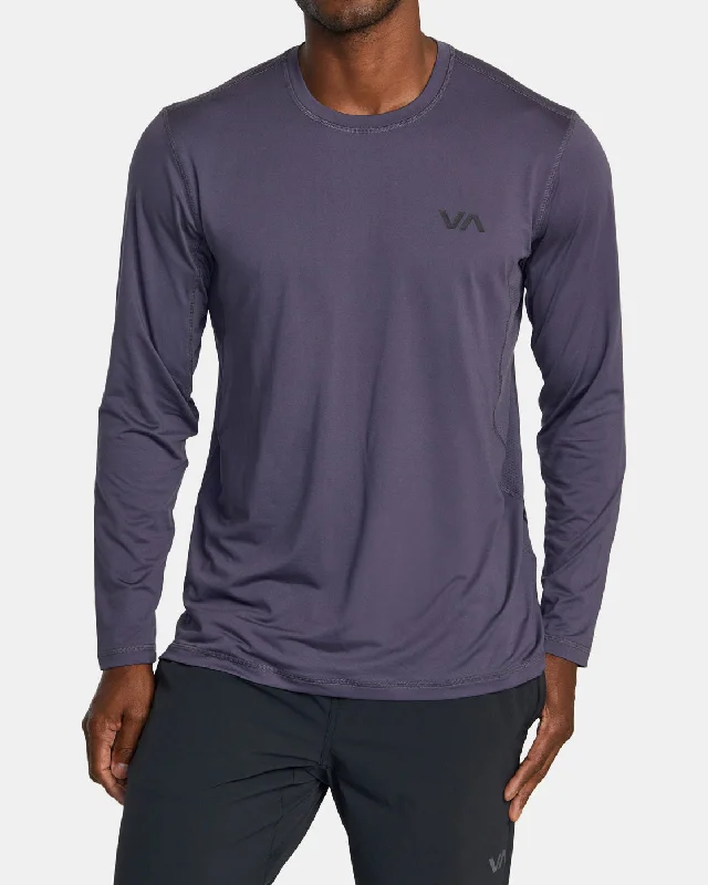 men clothing basic white shirt-Sport Vent Long Sleeve Tee - Gray Purple