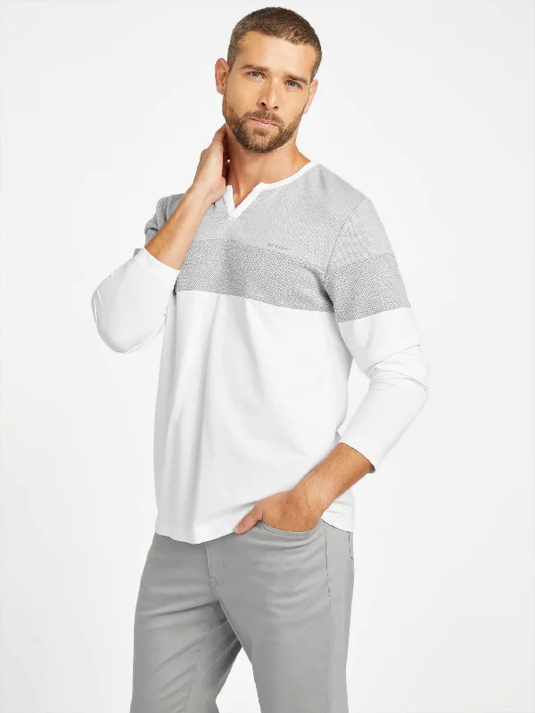 men clothing winter coat-Stetson Split Long-Sleeve Tee