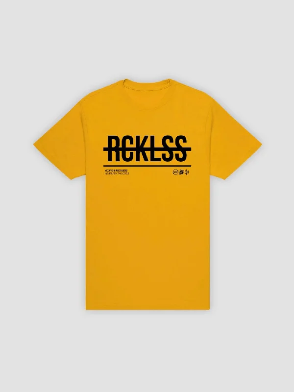 men clothing fall fashion trends-Strike Thru Tee - Gold