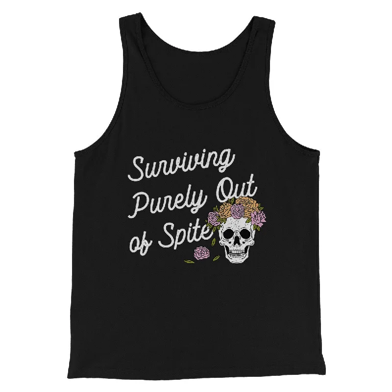 men clothing winter sweater-Surviving Purely On Spite Men/Unisex Tank Top